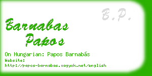 barnabas papos business card
